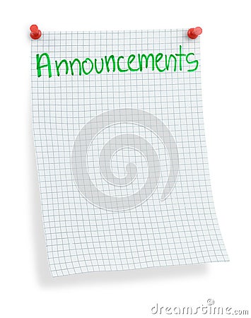 Posted announcements Stock Photo