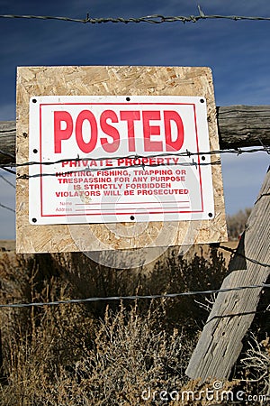 Posted Private Property Sign Stock Photo