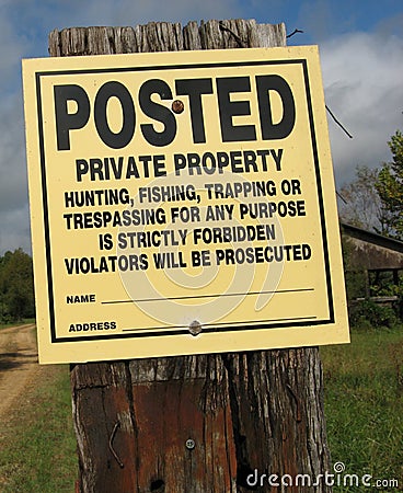 Posted Sign Stock Photo