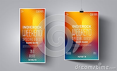 Poster advertising design. Vector illustration. Club dj poster. Music dance event. Advertising for banner design. Vector Illustration