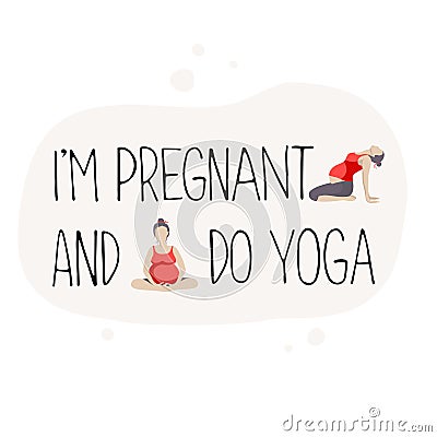 Poster for advertising pregnant yoga. Vector Illustration