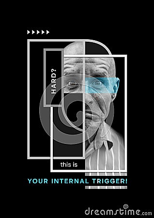 Poster affirmation psychology. Social poster Stock Photo