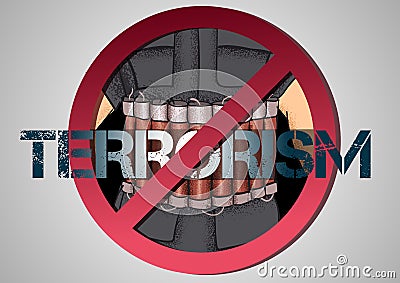 Poster against terrorism Stock Photo