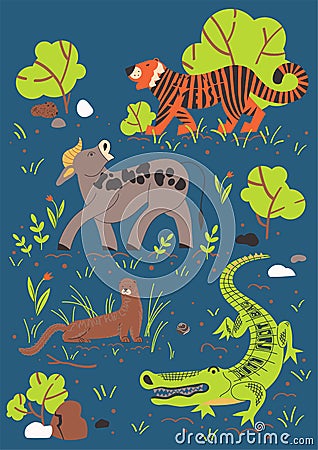 Poster. Animal protection. Animals are not resources. Vector illustration. Flat style. Vector Illustration