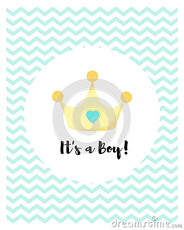 Poster for baby shower card Vector Illustration