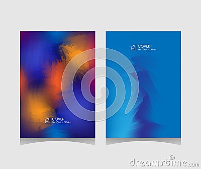 Blur blue poster or placard abstract designs. Vector Illustration