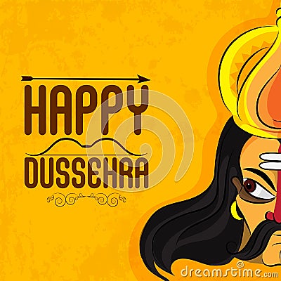 Poster, Banner or Flyer for Happy Dussehra. Cartoon Illustration