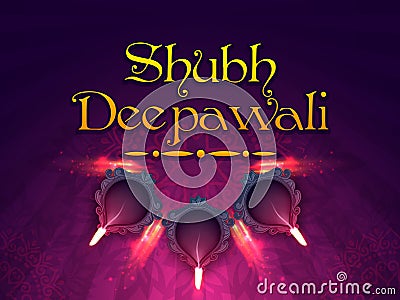 Poster, Banner or Flyer for Shubh Deepawali. Stock Photo