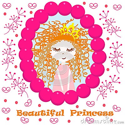 Poster with beautiful princess - vector, illustration, eps Vector Illustration