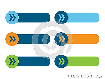 Poster of blank web buttons with arrows Stock Photo