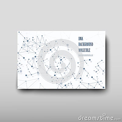 DNA abstract geometric background, layout in A4 set technology brochure flyer design template vector shadow Vector Illustration