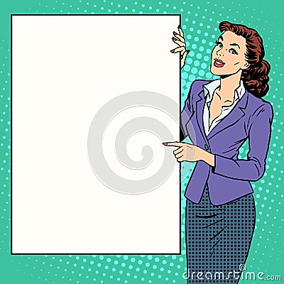 Poster businesswoman style your brand here Vector Illustration