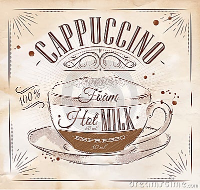 Poster cappuccino kraft Vector Illustration