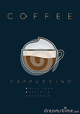 Poster coffee cappuccino Vector Illustration