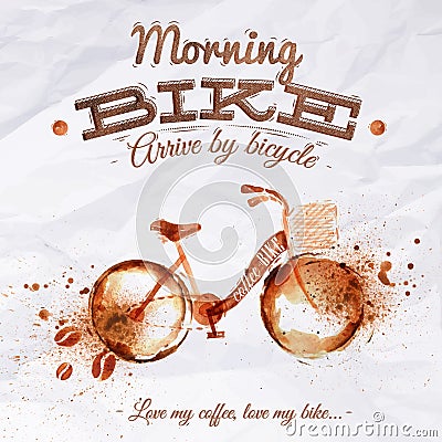 Poster coffee spot bike Vector Illustration