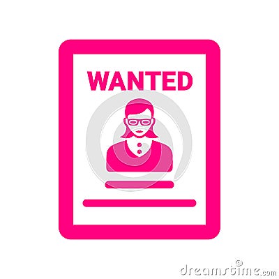 Poster, colorful wanted person icon Vector Illustration
