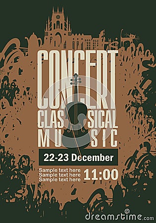 Poster for a concert of classical music Vector Illustration