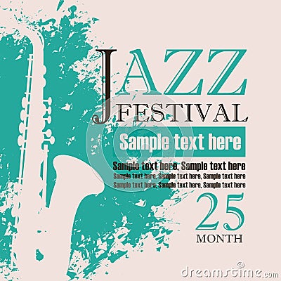 Poster for a concert of jazz music festival Vector Illustration