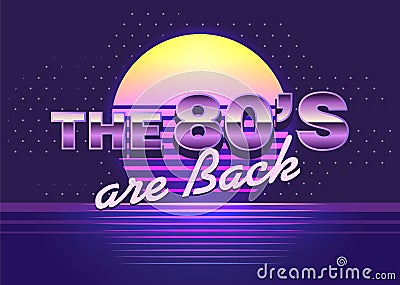 Poster with cool design. Back to the 80s Vector Illustration