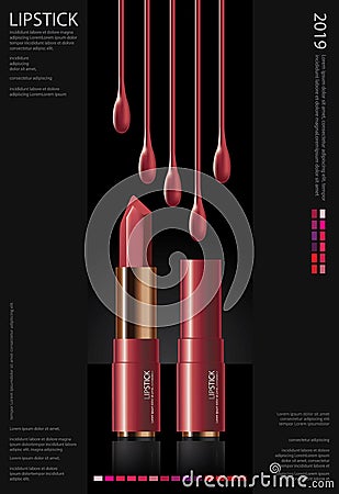 Poster Cosmetic Lipstick Vector Illustration