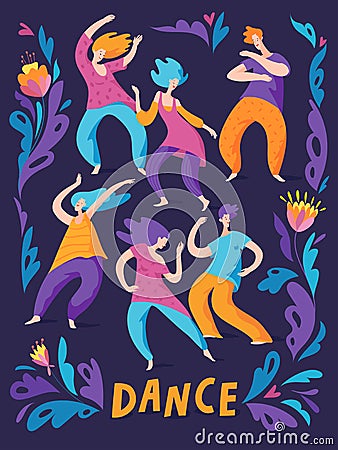 Poster for dance party in freestyle manner Vector Illustration