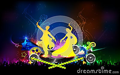 Poster for Dandiya night Vector Illustration