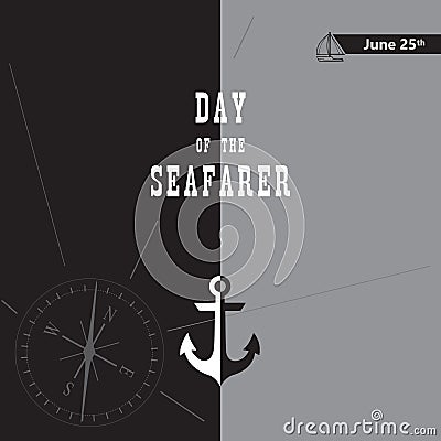 Poster for Day of the Seafarer Vector Illustration