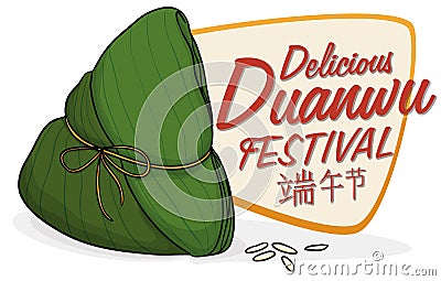 Poster with Delicious Zongzi for Duanwu Celebration, Vector Illustration Vector Illustration