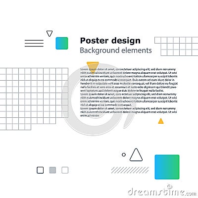 Poster design template, geometric shapes gradient, vector minimal background Vector Illustration