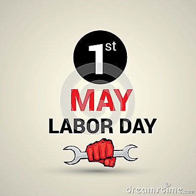 Poster design with text 1st May Labor Day Vector Illustration