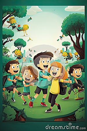 The poster designed for the children's school. Back to School, kids event Stock Photo