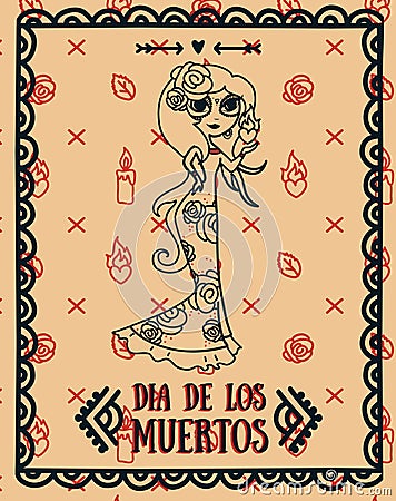 Poster for dia de los muertos Vector Illustration