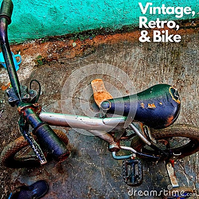 Poster Digital Art With Children Bike Editorial Stock Photo