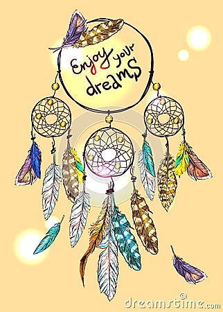 Poster dream catcher Vector Illustration