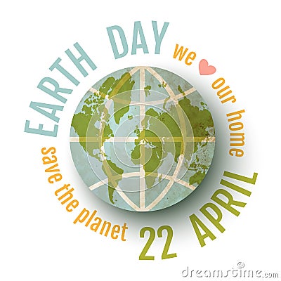 Poster for Earth day Vector Illustration