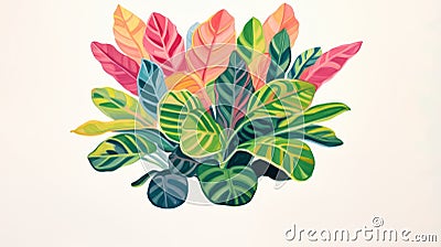Cheerful Abstract Plant Illustration With Charlie's Shur Stock Photo