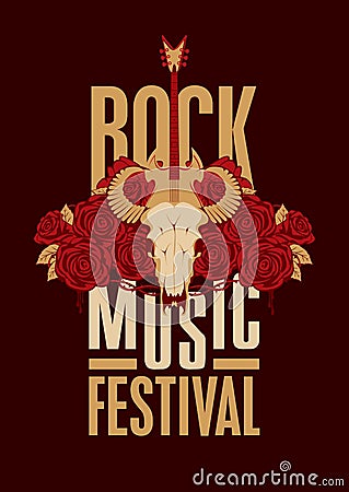 Poster for festival rock music Vector Illustration