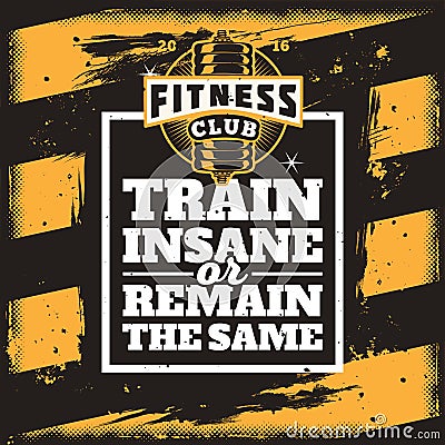 Poster for a fitness center in the grunge style. Vector Illustration