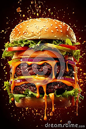 Poster of Fresh Delicious Burger Stock Photo