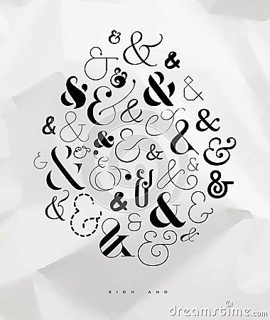 Poster symbol ampersand Vector Illustration