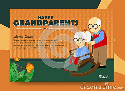 Poster for happy grandparents day Vector Illustration