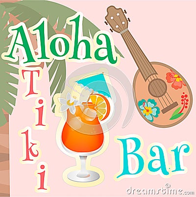 Poster Hawaiian Bar Aloha Vector Illustration