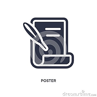 poster icon on white background. Simple element illustration from history concept Vector Illustration