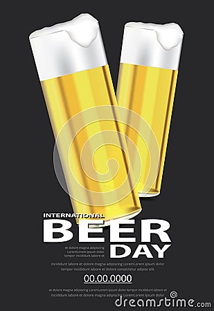 Poster International Beer day Template Design Vector Illustration