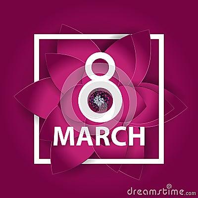 Poster International Happy Women Day 8 March Floral Greeting Vector Illustration