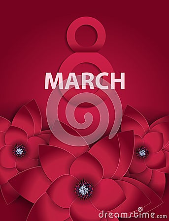 Poster International Happy Women s Day 8 March Floral Greeting c Vector Illustration
