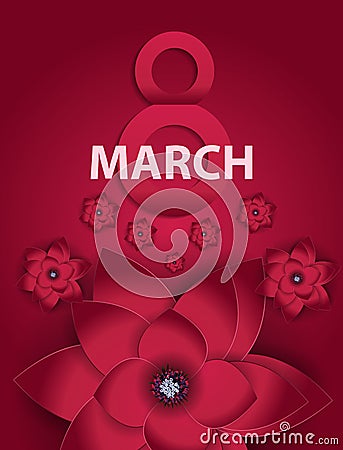 Poster International Happy Women s Day 8 March Floral Greeting c Vector Illustration