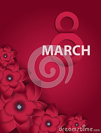 Poster International Happy Women s Day 8 March Floral Greeting c Vector Illustration