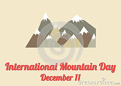 Poster for International Mountain Day (December 11) Vector Illustration