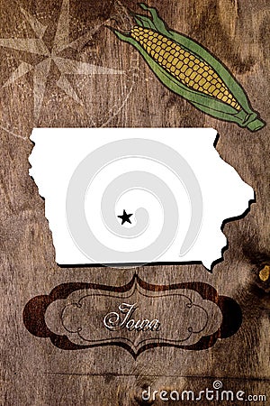 Poster Iowa state map outline Stock Photo